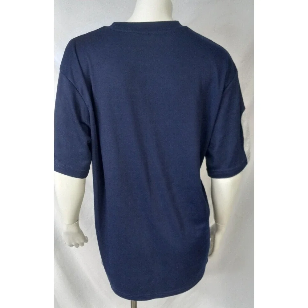 Nike XL men's blue gray vintage shirt black tag crew neck FLAWS single stitch